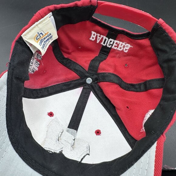 Vintage Wisconsin Badgers 2000 Rose Bowl Hat Cap Snap Back Red Football NCAA Y2K - Picture 9 of 9